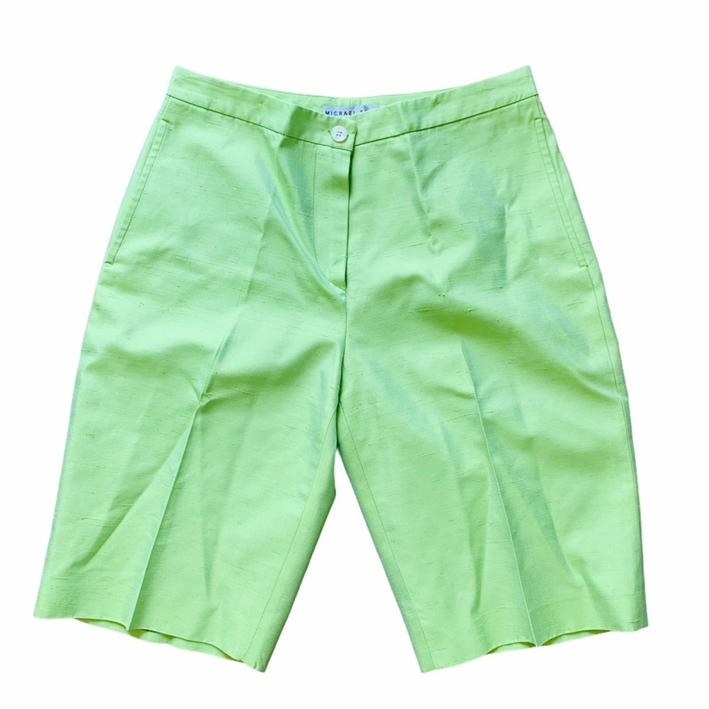 Michael Kors Bermuda Shorts sz 6 Green Silk